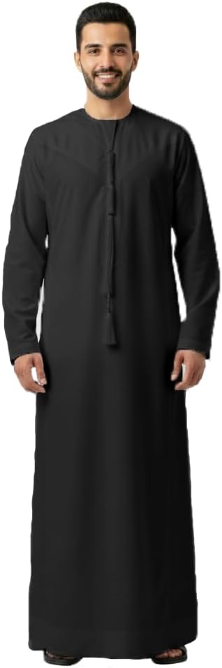 RAHMA Mens Emarati Thobe, Kandura, Traditional Dishdasha, Hand Stitched in Premium Fabric