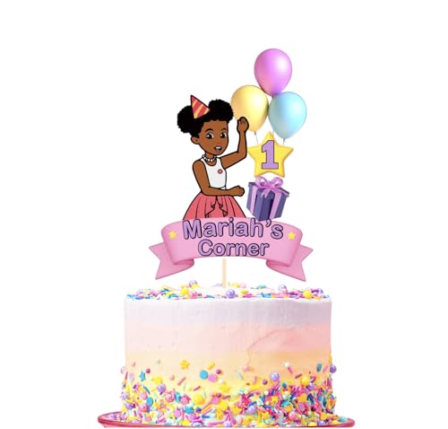 “Gracie Birthday Cake Topper Personalized with Name and Age – Corner Custom Girl Party Decoration”