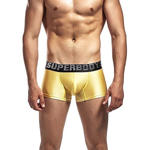 BEEMEN Herren Sexy Unterwäsche Low-Rise Boxer Trunk Unterhose (Gold, XL (Europe Size L))