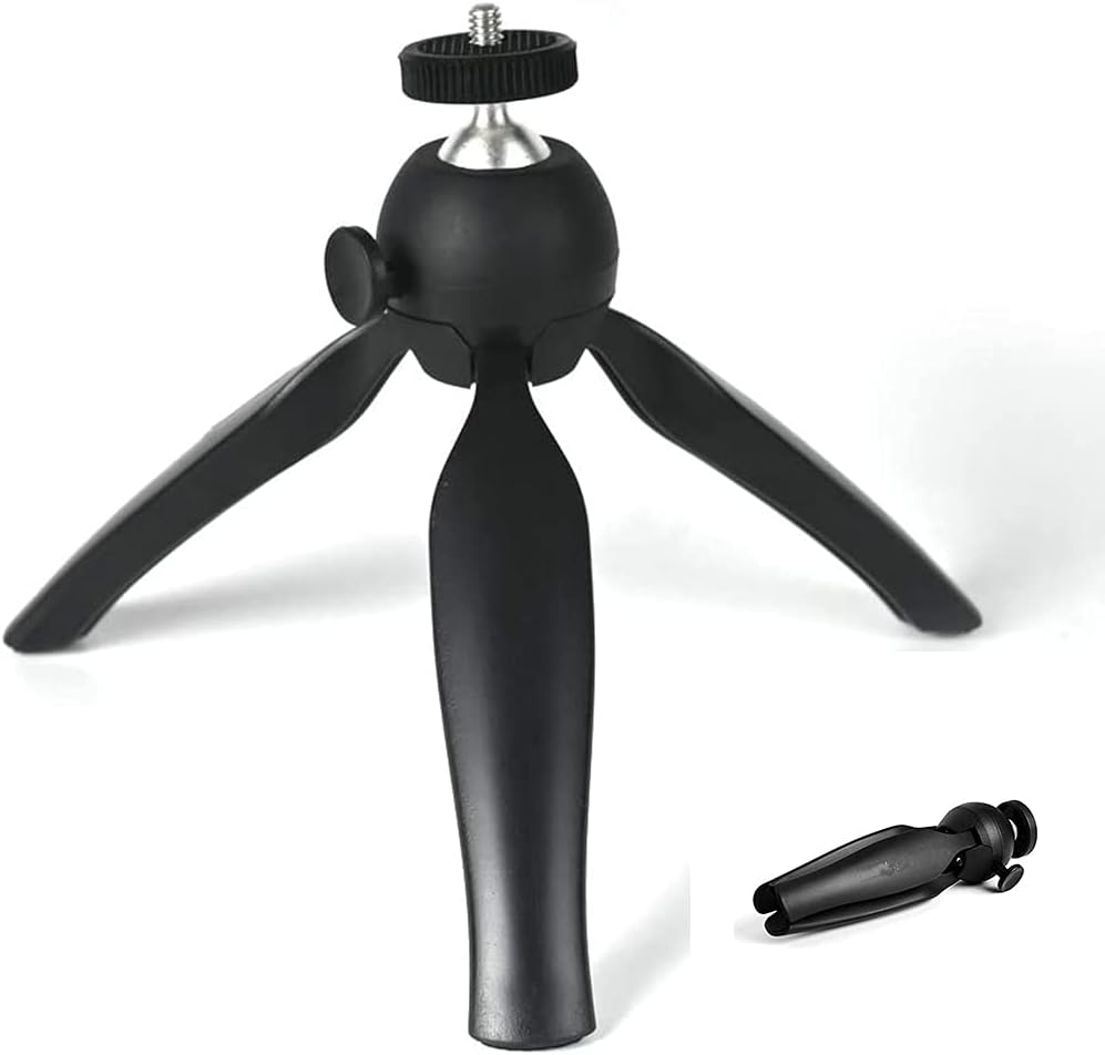 Mini Tripod Projector Mount with 360 Degrees Rotatable Heads for Projectors DSLR DVR Cameras Mini Webcam, Mount with Metal Ballhead for Camera … (Black)