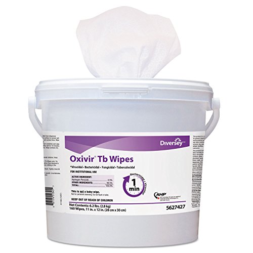 Diversey 5627427 Oxivir TB Disinfectant Wipes 11 x 12 White 160/Bucket 4 Bucket/Carton