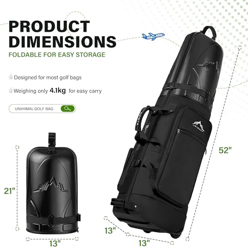 Golf Travel Bag with Hard Case Top, 1680D Heavy Duty Oxford Golf Club Travel Bags for Airlines with Wheels Easy to Maneuver - Image 3