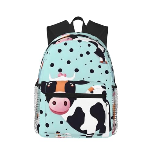 Sac à dos d'université à pois pour homme et femme léger avec poches de rangement de taille unique