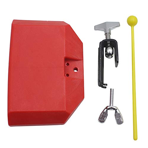 Bnineteenteam Cow Bell with Stick, 5 inch Quick Release Cow Bell Noisemaker for Drum set Kit Percussion (Red) Percussion Musical Instrument