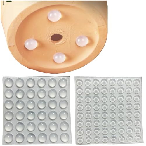 TorSor 100 Pack Invisible Pot Feet Self-Adhesive Rubber Dot Succulent Pots Feet Risers Non-Slip...