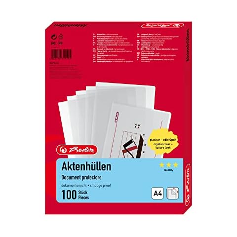 Herlitz 10843746 - Lote de fundas portadocumentos (100 unidades) Cover