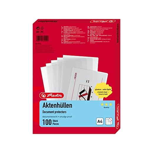 Herlitz 10843746 - Lote de fundas portadocumentos (100 unidades, polipropileno, A4), transparente