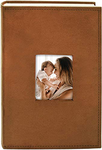 Golden State Art Photo Album, Holds 300 4"x6" Pictures, 3 per Page, Suede
