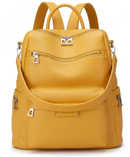 Image of Leather Backpack for Women | Large Capacity | College and Office use | PU Leather | shoulder bag for Ladies,