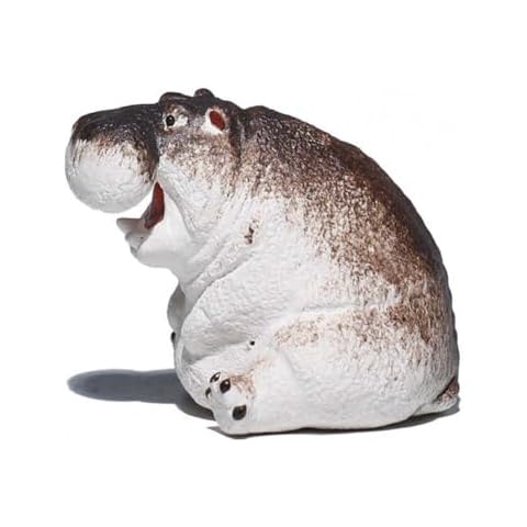 Tea Pet Hippo Statue Mini Cute Hippo Figurine, Chubby House Hippo Figurine Ornaments, Handmade Fired Hippopotamus Statue for Home Table Desktop Decoration Garden Flower Pots Decor,1.77x1.49x1.57in Cover