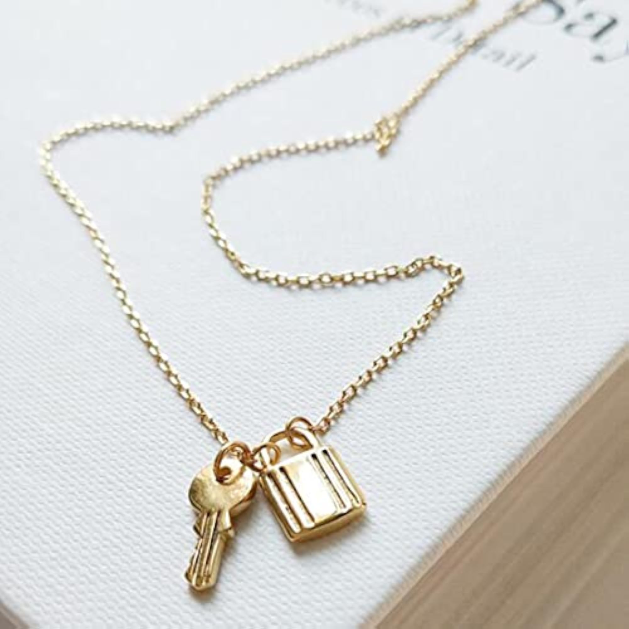 Plated Lock-Key Necklace
