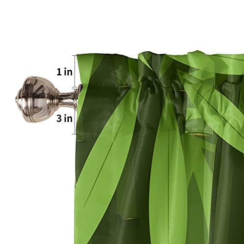 Valance Curtain For Kitchen Windows/ Living Room/ Bedroom/ Cafe, Cartoon Frog With Green Bamboo Window Curtain Valance Rod Pocket 54 Inch By 18 Inch, 1 Pane #TOP4