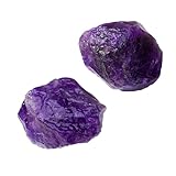 Apengshi Dream Amethyst Raw Crystals 2PCS Natural Rough Rocks Healing Crystal...