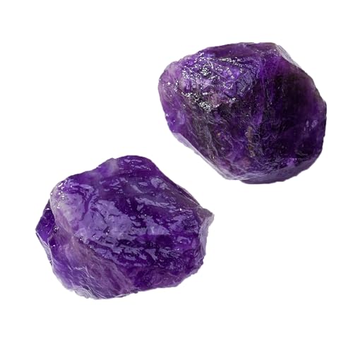 Apengshi Dream Amethyst Raw Crystals 2PCS Natural Rough Rocks Healing