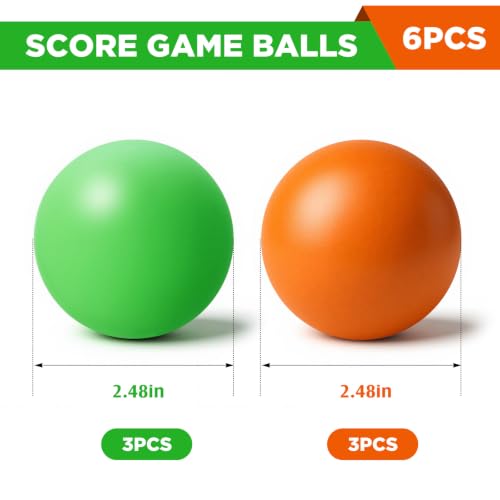 Image of Jenaai 6 Pack Arcade Ball Roll and Score Replacement Balls 2.48 Inch for Family Recreation Rooms, Ladder Toss, Outdoor Yard Replacement Balls for Arcade Ball Toss, Home Recreation Game