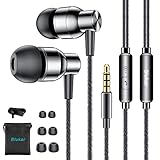 Blukar Auriculares con Cable, Auriculares In Ear con Micrófono de Sonido Estéreo y Aislamiento de Ruido, para Huawei, Galaxy, iPhone, Teléfonos Inteligentes Android, MP3, etc.