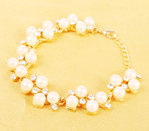 Image of Touchstone Indian bracelets for women mixed metal cuff crystal rhinestones bracelet handcrafted wrist enhancer free size designer in gold or oxidized white tone