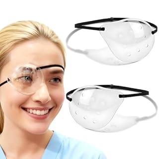FSJLT 2 Pack Clear Eye Shield after Cataract Surgery,Hard Cataract Eye Patch Plastic Cover For Sleeping,Breathable Eye Protection Guard with Extended Elastic Strap for Surgery