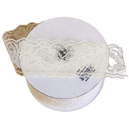 Ivory Lace Ribbon Floral Trim, 10 Yards, 2-inch