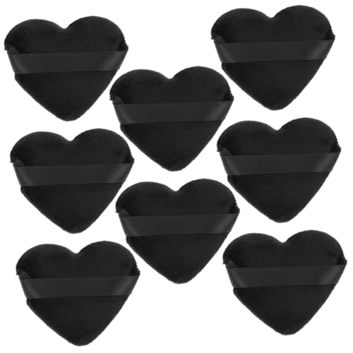 OUNONA 8個 心形パウダー用メイクアップパフ 高密超柔短毛ウレタン粉? メイク用フェイスパフ 軽量携帯用 乾湿両用で肌に優しい