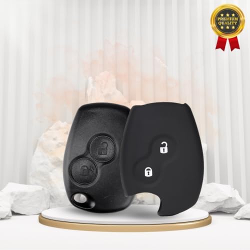 Image of KEYCEPT Premium 2 Button Remote Key Shell for Renault Duster, Logan, Lodgy, Kwid, Nissan Terrano, Verito - Durable Key housing /Body /case Replacement. (Keyshell & Silicone)