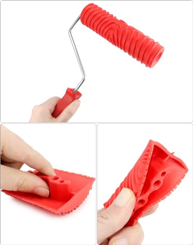 QWORK® 8 Stück Holzmaserung Werkzeug, Gummi Malwerkzeug für Wanddekoration, für Heimdekoration