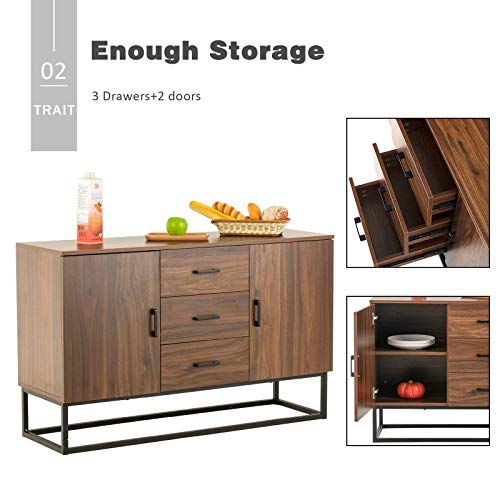 image for Mecor Sideboard Buffet Storage Cabinet, Industrial Style Sideboard, To