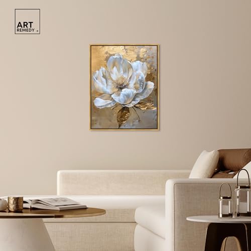 Art Remedy Athenas Flower Canvas Glamorous Feminine Wall Art, Gold Frame, 30" x 36" by Art Remedy - Image 4