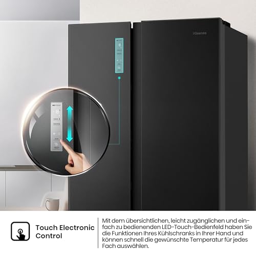 Hisense RS677N4AFC Kühl-Gefrierkombination schwarz
