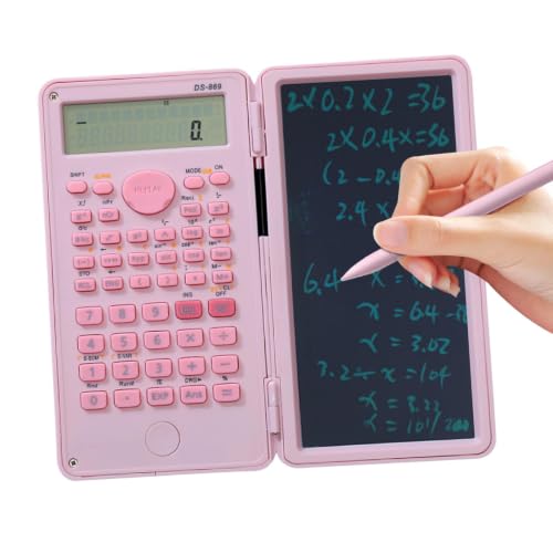 Calculadora financiera con bloc de notas y funciones matemáticas científicas