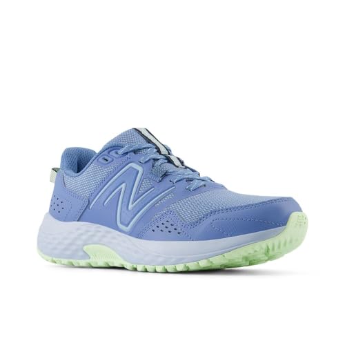 New Balance Women's 410 V8 Trail Running Shoe, Blue Laguna/Light Chrome Blue/Melon Water, 94