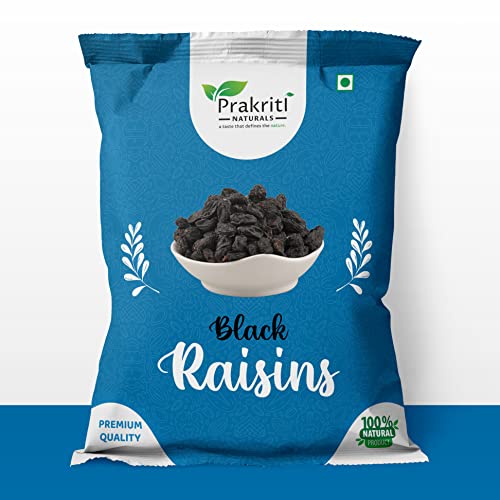 Prakriti Naturals® Seedless Black Raisins - 1kg | Dried Kishmish Without Seeds, Dry Grapes | Kali Kismis Dry Fruits | Kali Darakh For Diwali Festival Celebration (1) (1000 Grams) (B09Q16RGV1) Amazon Price History, Amazon Price Tracker