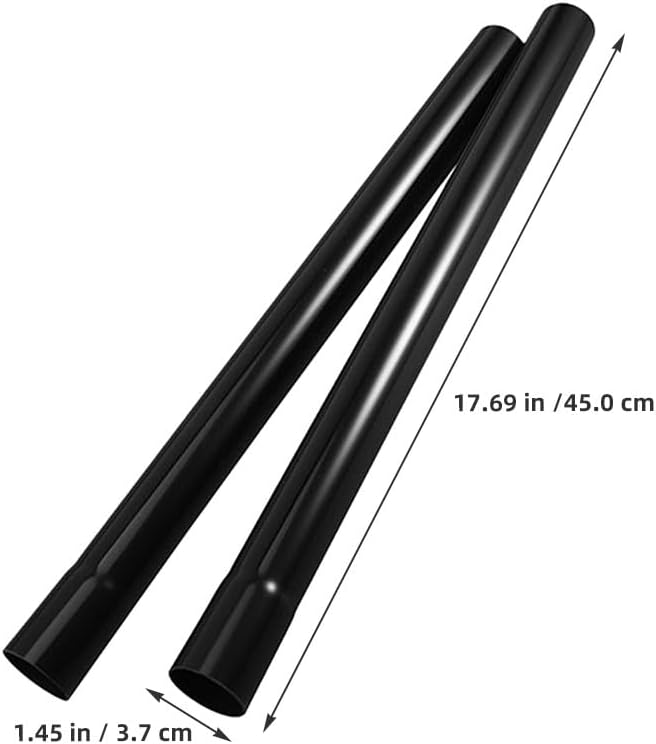 Ipetboom 4pcs 45cm Vacuum Cleaner Hose Extension Tube Black Plastic Long Wand for Dust Extraction Vacuum Cleaner Connecting Tube Attachment