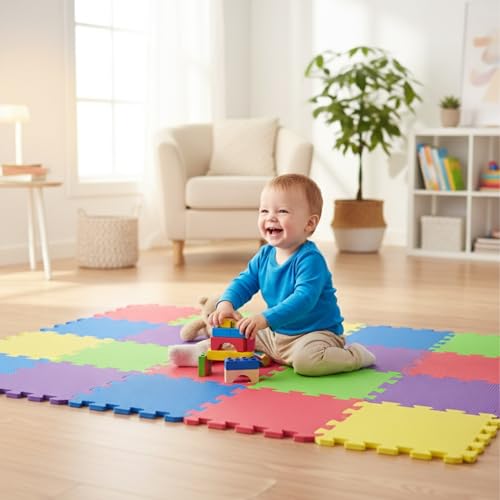 Extra Thick Interlocking EVA Soft Foam Mat Gym Flooring Yoga Tiles Kids Play 30cm x 30cm | Eva Foam Mats - Size 30x30cm (9)