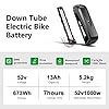Yose Power Ebike Battery 52V 13Ah Down Tube Battery for 100W-1000W Motor, Electric Bicycle Lithium-Ion Battery, Safe Lock, Led Indicator Light, with Base and Charger #3