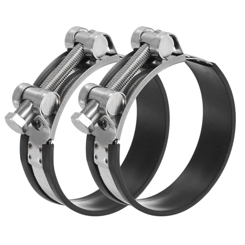 PATIKIL Abrazadera tipo T-Bolt 86-91mm, paquete de 2 con amortiguación de goma para tubos de intercooler de admisión, abrazadera para manguera de radiador para tuberías de 3.39'-3.58'
