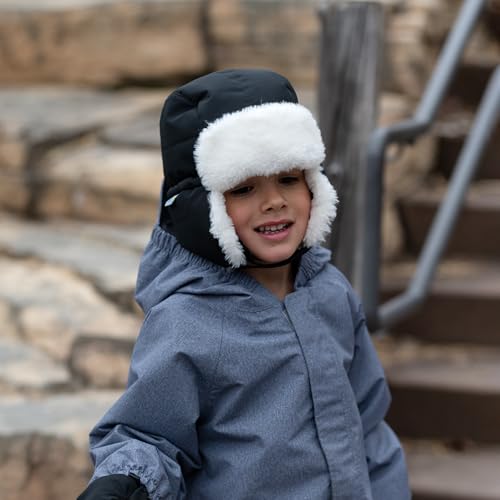 Image of JAN & JUL Waterproof Trapper Hat for Baby and Kids, Insulated Winter Hat with Faux Fur Lining