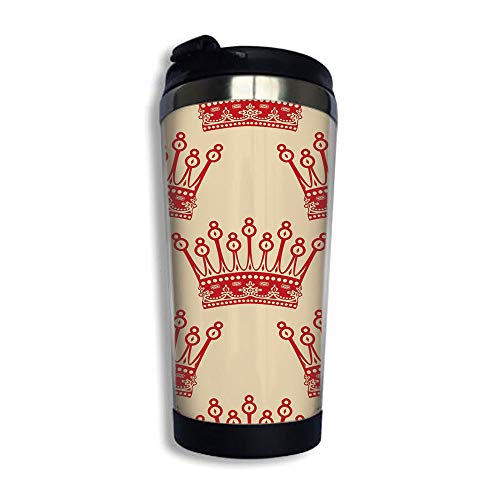 Tumbler Cup 14 Oz Stainless Steel Vacuum Insulated With Lids Travel Mug Crowns