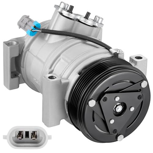 BDFHYK 15100340 Air Conditioning A/C Compressor with Clutch Compatible with Chevrolet Silverado 1500 2500 3500 4500, Express, Compatible with Cadillac DeVille Seville