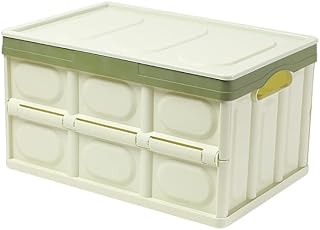 Caja de almacenamiento plegable para coche, caja de almacenamiento grande para respaldo de coche, caja de clasificación de plástico, caja de camping al aire libre (color: marrón, tamaño: pequeño 30 L)