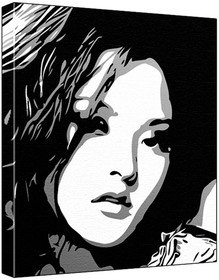 Devon Aoki (100% Original Painting. Not A Print ) Acrylic Paint On Deep Framed Canvas (60 x 50 x 1.8 cm) 3-Colour Black/Grey/White-image-5