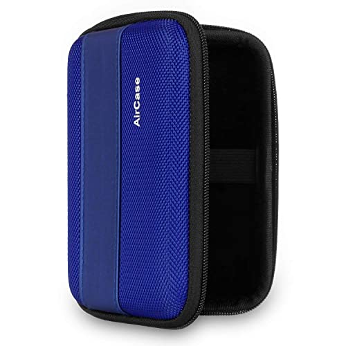 Image of AirCase Rugged Hard Drive Case for 2.5-inch Western Digital, Seagate, Toshiba & C41- Earphone Case Pouch & Travel Organizer for Earphone, Pen Drives, Memory Card, Data Cable (Red Zip)