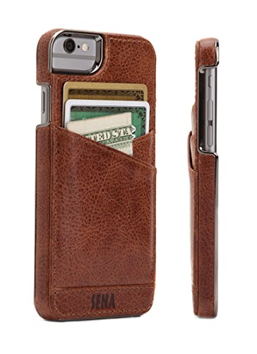 Sena Cases Genuine Leather Lugano Wallet iPhone 8, iPhone 7, iPhone 6/6S (Cognac)