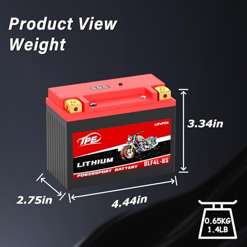 Image of TPE Lithium Motorcycle Battery YTX4L-BS 12V 3Ah Rechargeable Powersport Start Stop LiFePO for ATV and Scooter