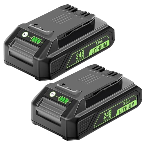 MAFACBAC 24V Battery Replacement for Greenworks: 24 Volt Lithium Battery 29842 29852 LB24A020 for Greenworks 24V Trimmer Blower Chainsaw Tools - 3.0Ah 2 Pack