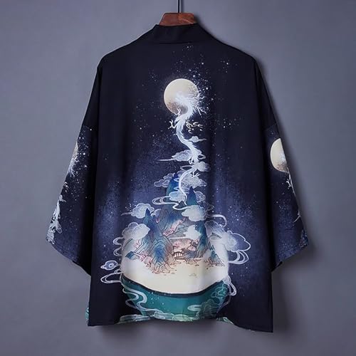 Image of Women's and Men Kimono Cardigan Japanese Long Sleeves Lightweight Open Front Coat Tops