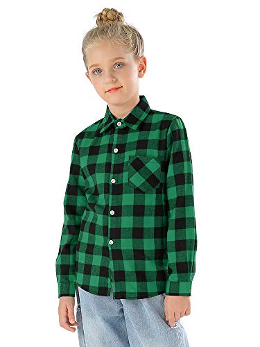 Image of OCHENTA Men's & Boys Flannel Shirts Button Down Long Sleeve Plaid Shirt Family Matching Outfits