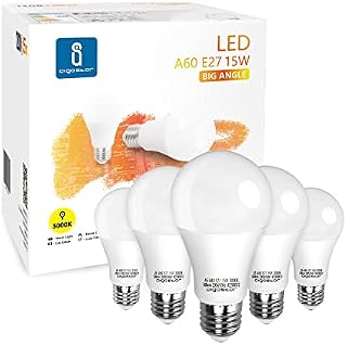 Aigostar 15W E27 Screw Bulbs 1200lm, 83W Equivalent, E27 LED Bulbs, Warm White 3000K Edison Screw ES LED Light Bulb, Energy Saving E27 Bulbs for Lamp, Pack of 5