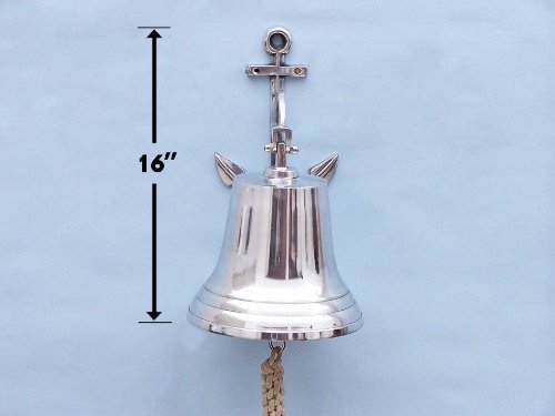 image for Handcrafted Model Ships Anchor Chrome Bell 10
