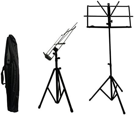 Crafty Gizmos Black Adjustable Folding Music Stand with Carrying Bag